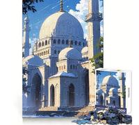 Rompecabezas de 1000 Piezas con ilustración de la Mezquita Blanca Diseño Original, Ideal para Relajarse y divertirse Bordes definidos cumpleaños (38x26cm)