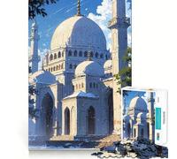 Rompecabezas de 1000 Piezas con ilustración de la Mezquita Blanca para Adultos Juego Divertido y fácil de armar Ideal para Disfrutar en Familia (50x75cm)