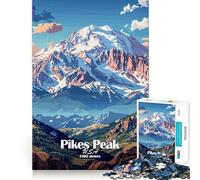 Rompecabezas de 1000 Piezas con ilustración de la montaña Pikes Peak para Adolescentes Juguete para desarrollar la Capacidad Mental y Relajarse Corte preciso (50x75cm)