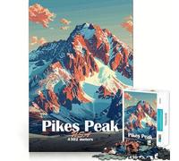 Rompecabezas de 1000 Piezas con ilustración de la montaña Pikes Peak para Adultos Rompecabezas Suave para Relajarse Imagen para armar Artículo de Santa Claus (38x52cm)