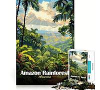 Rompecabezas de 1000 Piezas con ilustración de la Selva amazónica Juego de ingenio con Troquelado de Alta precisión Un pasatiempo Fascinante para los Momentos de Ocio (38x26cm)