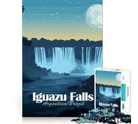 Rompecabezas de 1000 Piezas con ilustración de Las Cataratas del Iguazú de Noche Juguete para Resolver Problemas Juego Relajante para Momentos de Tranquilidad Regalo de decoración navideña 38x26cm