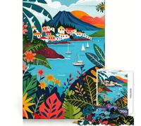 Rompecabezas de 1000 Piezas con ilustración de Las Islas Eolias, Italia Mejora la Memoria, es fácil de divertir Ideal (38x26cm)