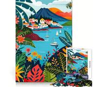 Rompecabezas de 1000 Piezas con ilustración de Las Islas Eolias, Italia, para Adolescentes Ejercicio cognitivo Actividad Suave Sin Bordes ásperos Regalo significativo (38x52cm)