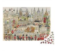 Rompecabezas de 1000 Piezas con ilustración de monumentos de Londres: Guardias de Londres, Paisaje Urbano, para Adultos. Juego Educativo, decoración del hogar, desafío difícil, Regalo de70x50cm