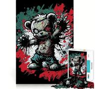 Rompecabezas de 1000 Piezas con ilustración de Oso Zombie para Adultos,Juego de Memoria,Ajuste, Compacto,Ideal para Jugar en Familia (38x26cm)