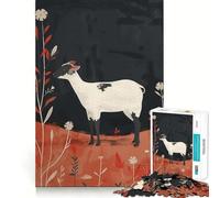 Rompecabezas de 1000 Piezas con ilustración de ovejas en un Campo otoñal para Adolescentes Juego Inteligente para fomentar la convivencia Obra de Arte para armar 38x26cm