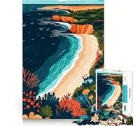 Rompecabezas de 1000 Piezas con ilustración de Paisaje costero de California Juguete de Corte Premium para ejercitar la Mente Un Regalo Divertido para cumpleaños (50x75cm)