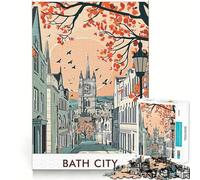 Rompecabezas de 1000 Piezas con ilustración de Paisaje Urbano de Bath,decoración Limpia y Funcional,Ideal para desarrollar la Mente y Disfrutar de Momentos agradables en Navidad Regalo Divertido
