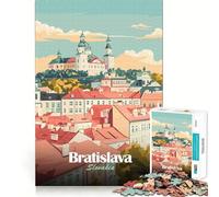 Rompecabezas de 1000 Piezas con ilustración de Paisaje Urbano de Bratislava,Eslovaquia,Bordes Lisos,Juego Creativo,Juguete para Pasar un rato Agradable,Regalo Divertido de cumpleaños (50x75cm)