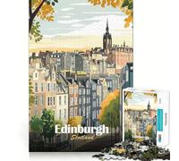 Rompecabezas de 1000 Piezas con ilustración de Paisaje Urbano de Edimburgo,Escocia Ideal para Cortar,Decorar,Jugar,desarrollar Habilidades cognitivas,Jugar,Regalo de cumpleaños (38x26cm)