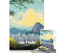 Rompecabezas de 1000 Piezas con ilustración de Paisaje Urbano de São Paulo Brasil para Adultos Ideal para el Desarrollo Cerebral un pasatiempo Relajante y fácil de armar Navidad