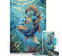 Rompecabezas de 1000 Piezas con ilustración de Peces submarinos para Adultos Juego Divertido y fácil de armar Ideal para Disfrutar en Familia (38x26cm)