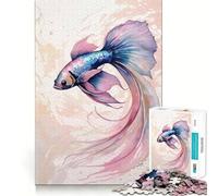Rompecabezas de 1000 Piezas con ilustración de pez Betta en Acuarela Juego Interactivo para estimular el Pensamiento Sin Piezas Sueltas Desafío Mental para el hogar (38x52cm)