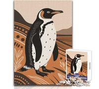 Rompecabezas de 1000 Piezas con ilustración de pingüino estilizado, Actividad Relajante para el Tiempo Libre, Corte de precisión, Borde Liso, Juguete de Juego, tamaño 38x26cm