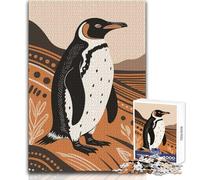 Rompecabezas de 1000 Piezas con ilustración de pingüino estilizado para Adultos y adolescentesJuego Creativo de resolución de problemasIdea de Regalo Memorable y conmovedoraTamaño: 50x75cm