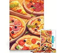 Rompecabezas de 1000 Piezas con ilustración de Pizza Deliciosa y variada Juego Limpio y Divertido Regalo Ideal para Relajarse y Disfrutar de la Navidad Decoración navideña (38x52cm)
