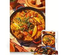 Rompecabezas de 1000 Piezas con ilustración de Plato de Paella para Adolescentes Fortalece el Cerebro,es Divertido y se entrelaza firmemente Regalo Ideal de Navidad (50x75cm)