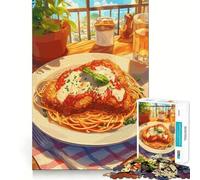 Rompecabezas de 1000 Piezas con ilustración de Pollo a la parmesana con Espaguetis Arte de Corte preciso Juego Creativo para ejercitar la Mente Tiempo de Juego Relajante Regalo Ideal para cumpleaños