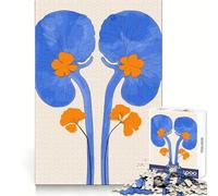 Rompecabezas de 1000 Piezas con ilustración de riñón Azul y Naranja para Adultos Ideal para ejercitar la Mente, Relajarse y divertirse Bordes Uniformes (38x52cm)