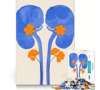 Rompecabezas de 1000 Piezas con ilustración de riñón en Azul y Naranja Diversión para Las articulaciones,Juego Que estimula el Cerebro,Tiempo de Juego Tranquilo, Ocio 50x75cm