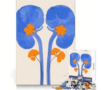 Rompecabezas de 1000 Piezas con ilustración de riñón en Azul y Naranja para Adultos Ideal para Practicar el razonamiento y como Actividad de Ocio Bordes Navidad