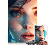 Rompecabezas de 1000 Piezas con ilustración de Rostro de Anime Juego para ejercitar la Mente Artesanía de Corte experta Un pasatiempo Fascinante para los Momentos de Ocio (38x26cm)