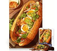 Rompecabezas de 1000 Piezas con ilustración de sándwich Banh Mi para adolescentesPiensa Que el Tiempo de Entrenamiento está Bien empleadoBordes definidosRegalo Festivo (38x52cm)