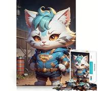 Rompecabezas de 1000 Piezas con ilustración de Superman y el Gato para Adultos Juguete para desarrollar la Habilidad y la Calma Corte preciso Regalo conmovedor 38x26cm