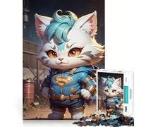 Rompecabezas de 1000 Piezas con ilustración de Superman y el Gato Regalos para Adultos Ideal para Fortalecer la Memoria Relajarse y Disfrutar de Momentos tranquilos Navidad
