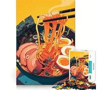 Rompecabezas de 1000 Piezas con ilustración de tazón de Ramen para Adultos Regalo Ideal para Adultos Un desafío para la Mente Juguete fácil de armar Corte preciso (38x52cm)
