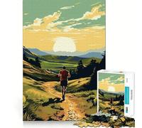 Rompecabezas de 1000 Piezas con ilustración de un Corredor en la Naturaleza, Ideal para Adolescentes Juguete Que estimula la lógica y relaja la Mente Bordes definidos Regalo Elegante (50x75cm)