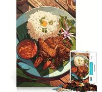 Rompecabezas de 1000 Piezas con ilustración de un Delicioso Plato de Comida asiática Encaje Juguete Creativo para desarrollar la Creatividad Tiempo de Descanso y diversión Decoración navideña
