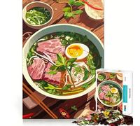 Rompecabezas de 1000 Piezas con ilustración de un Delicioso tazón de Pho Arte de Corte preciso Juguete para desarrollar la Capacidad cognitiva Diversión para el Tiempo Libre Regalo navideño Relajante