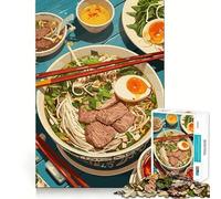 Rompecabezas de 1000 Piezas con ilustración de un Delicioso tazón de Pho vietnamita Ideal para Jugar,concentrarse y divertirse Relajarse (50x75cm)