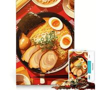 Rompecabezas de 1000 Piezas con ilustración de un Delicioso tazón de Ramen Juego de Limpieza de articulaciones Regalo Inteligente para Jugar y Relajarse Decoración navideña Regalo (38x26cm)