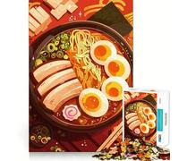 Rompecabezas de 1000 Piezas con ilustración de un Delicioso tazón de Ramen Piezas de Corte Limpio Juguete Que desafía la Mente Momento de relajación Diversión Pieza de Arte navideña (50x75cm)