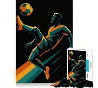 Rompecabezas de 1000 Piezas con ilustración de un Jugador de fútbol pateando un balón Ideal para Adolescentes Juguete de lógica Fina Divertido y Relajante Decoración de Pared con Bordes limpios