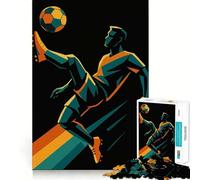 Rompecabezas de 1000 Piezas con ilustración de un Jugador de fútbol pateando un balón, Ideal para Adultos Un Juego de ingenio para armar en casa Regalo de cumpleaños (38x52cm)