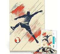 Rompecabezas de 1000 Piezas con ilustración de un Jugador de fútbol pateando un balón para Adultos Juguete Intelectual para Relajarse y calmar Corte preciso Artículo de Santa Claus (38x52cm)