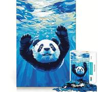 Rompecabezas de 1000 Piezas con ilustración de un Panda Nadando bajo el Agua para Adultos Juego para ejercitar la Mente y relajarla Bordes Afilados Regalo Premium (38x52cm)