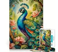 Rompecabezas de 1000 Piezas con ilustración de un Pavo Real para Adultos Juego de Ejercicios de Pensamiento Ajuste Espacios Actividad para Fortalecer los Lazos Familiares (50x75cm)