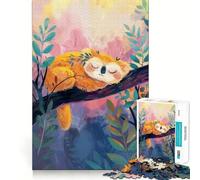 Rompecabezas de 1000 Piezas con ilustración de un Perezoso durmiendo en una Rama, Ideal para Adultos Juguete de lógica para Jugar en Interiores Corte de precisión Regalo Ideal 38x26cm