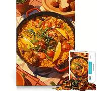 Rompecabezas de 1000 Piezas con ilustración de un Plato de Paella Ideal para Jugar,concentrarse y divertirse Relajarse (50x75cm)