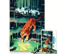Rompecabezas de 1000 Piezas con ilustración de un Tigre en la Jungla para Adolescentes Juguete Inteligente para Pasar Tiempo en Familia Piezas de colección con Corte preciso 38x26cm