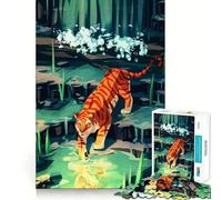 Rompecabezas de 1000 Piezas con ilustración de un Tigre en la Jungla para Adultos y Adolescentes Juguete para el Tiempo Libre Decoración de Pared con Bordes precisos 38x52cm