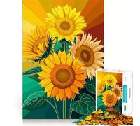Rompecabezas de 1000 Piezas con ilustración de un Vibrante Ramo de Girasoles para Adolescentes Juego Divertido y fácil de armar Sin Espacios Entre Las Piezas Actividad Nocturna Ideal