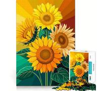 Rompecabezas de 1000 Piezas con ilustración de un Vibrante Ramo de Girasoles para Adultos Juego para ejercitar la Mente Encaje Huecos Actividad Relajante para desconectar (38x26cm)