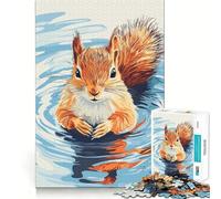Rompecabezas de 1000 Piezas con ilustración de una Ardilla Nadando en el Agua, Ideal para Adolescentes, ejercita la Mente y desarrolla su Tiempo Libre Un Regalo Original y práctico 38x26cm
