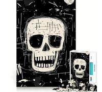 Rompecabezas de 1000 Piezas con ilustración de una Calavera Sonriente para Adolescentes Juguete para aliviar el estrés Diseño artístico y fácil de Usar 50x75cm
